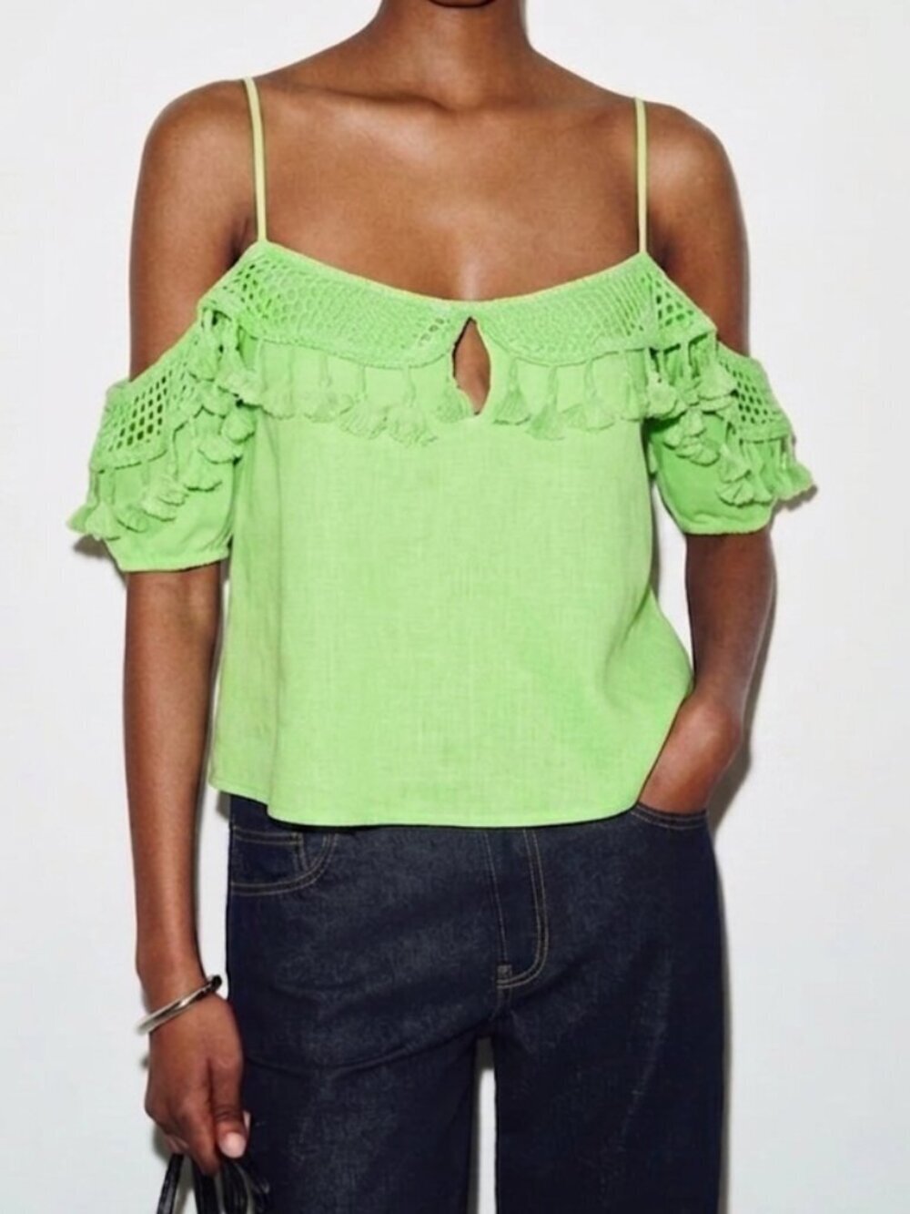 NWT River Island Fringe Detail Top